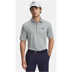 Under Armour Playoff Jacquard Men's Gray Polo Shirt Size XLarge